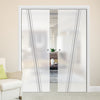 Preston 8mm Obscure Glass - Obscure Printed Design - Double Evokit Pocket Door