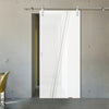 Single Glass Sliding Door - Solaris Tubular Stainless Steel Sliding Track & Preston 8mm Obscure Glass - Obscure Printed Design