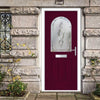 Premium Composite Front Door Set - Snipe 1 Pectolite Glass - Shown in Purple Violet