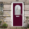 Premium Composite Entrance Door Set - Snipe 1 Pectolite Glass - Shown in Purple Violet