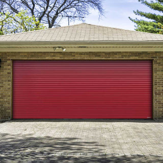 Image: Gliderol Electric Insulated Roller Garage Door from 4291 to 4710mm Wide - Purple Red
