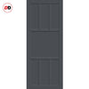 Queensland 7 Panel Solid Wood Internal Door Pair UK Made DD6424 - Eco-Urban® Stormy Grey Premium Primed