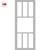 Bespoke Top Mounted Sliding Track & Solid Wood Door - Eco-Urban® Queensland 7 Pane Door DD6424SG Frosted Glass - Premium Primed Colour Options