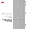 Queensland 7 Panel Solid Wood Internal Door Pair UK Made DD6424 - Eco-Urban® Mist Grey Premium Primed