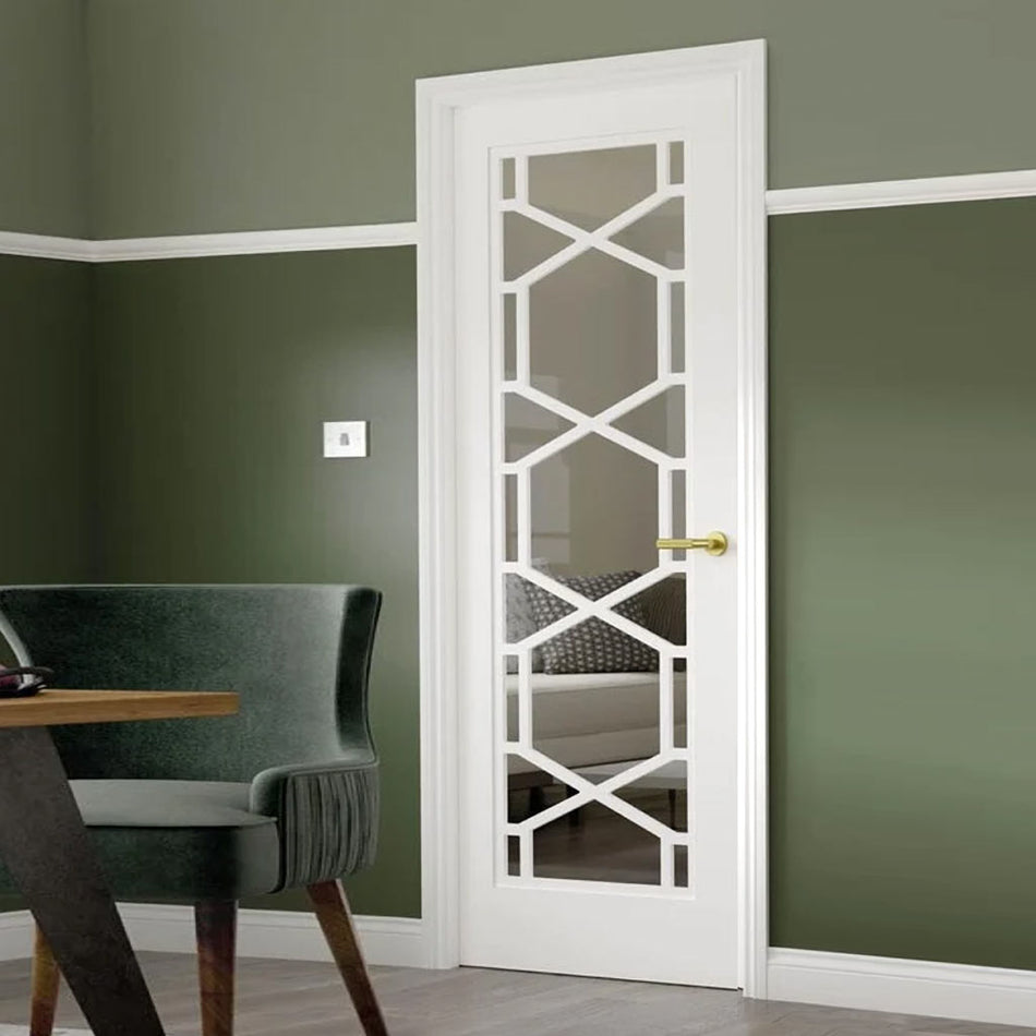 JB Kind Shaker Quartz Glazed Internal Door - White Primed