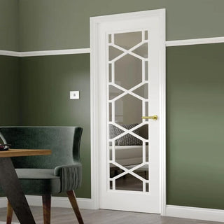 Image: JB Kind Shaker Quartz Glazed Internal Door - White Primed