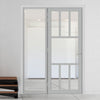 Room Divider - Handmade Eco-Urban® Queensland Door DD6424C - Clear Glass - Premium Primed - Colour & Size Options