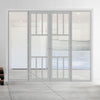 Bespoke Room Divider - Eco-Urban® Queensland Door Pair DD6424C - Clear Glass with Full Glass Sides - Premium Primed - Colour & Size Options