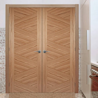 Image: Bespoke Zeus Walnut Flush Door Pair - Prefinished