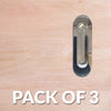 Pack of Three Burbank 120mm Sliding Door Oval Flush Pulls - Polished Stainless Steel