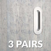 Three Pairs of Burbank 120mm Sliding Door Oval Flush Pulls - Satin Stainless Steel