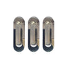 Pack of Three Burbank 120mm Sliding Door Oval Flush Pulls - Polished Stainless Steel
