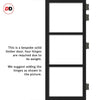 Manchester 3 Pane Solid Wood Internal Door Pair UK Made DD6306G - Clear Glass - Eco-Urban® Shadow Black Premium Primed