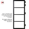 Brooklyn 4 Pane Solid Wood Internal Door Pair UK Made DD6308G - Clear Glass - Eco-Urban® Shadow Black Premium Primed
