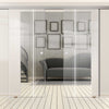 Double Glass Sliding Door - Ratho 8mm Clear Glass - Obscure Printed Design - Planeo 60 Pro Kit