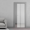 Ratho 8mm Obscure Glass - Clear Printed Design - Single Evokit Glass Pocket Door