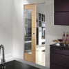 Bespoke Ravenna Oak Glazed Single Frameless Pocket Door - Clear Glass