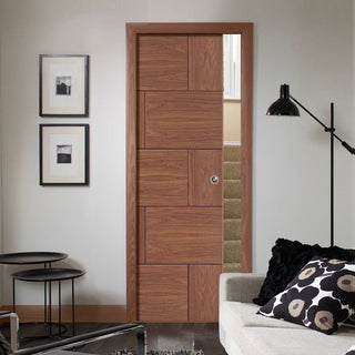 Image: Bespoke Ravenna Walnut Flush Single Pocket Door - Prefinished