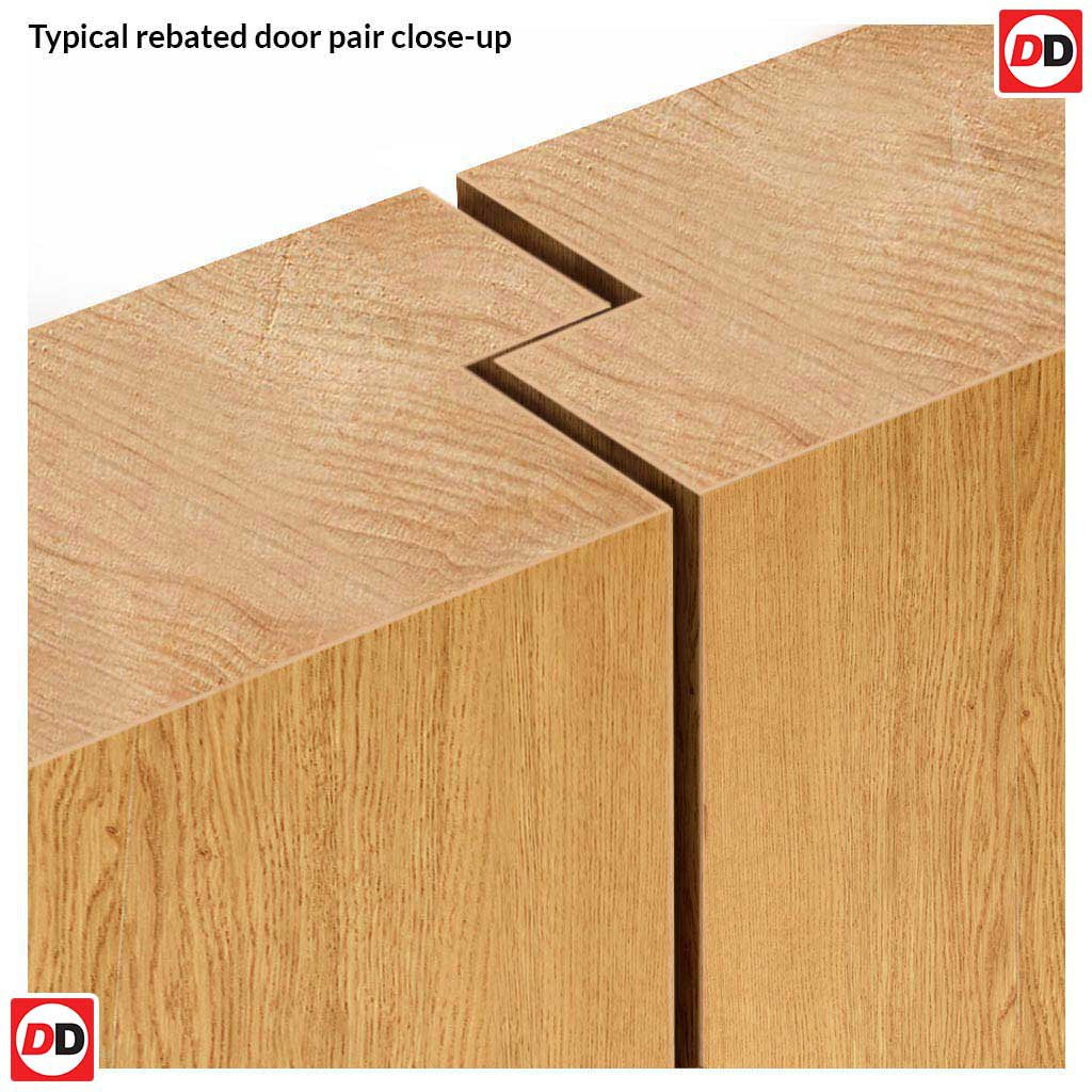 Vancouver Oak Door Pair - Clear Glass - Prefinished