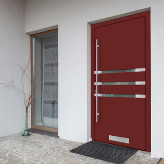 Image: External ThruSafe Aluminium Front Door - 1285 Stainless Steel - 7 Colour Options