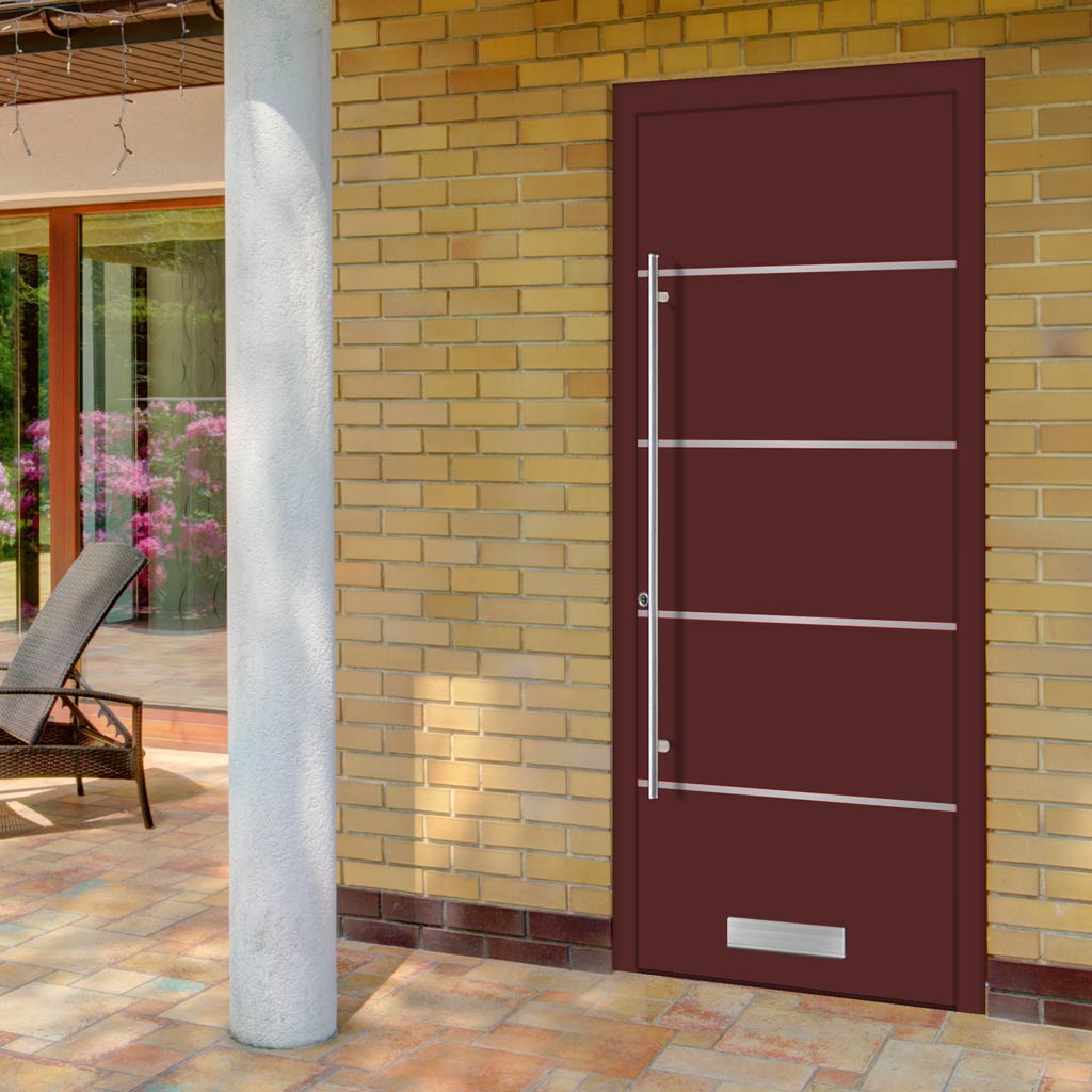 External ThruSafe Aluminium Front Door - 1310 Stainless Steel - 7 Colour Options