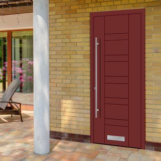 Image: External ThruSafe Aluminium Front Door - 1715 CNC Grooves Solid - 7 Colour Options