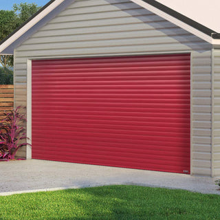 Image: Gliderol Electric Insulated Roller Garage Door from 2911 to 3359mm Wide - Purple Red