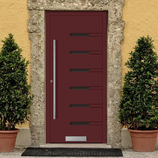 Image: External ThruSafe Aluminium Front Door - 1732 CNC Grooves - 7 Colour Options