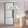 Single Sliding Door & Wall Track - Tribeca 3 Pane Black Primed Door - Clear Reeded Glass