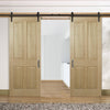Double Sliding Door & Track - Regency 4 Panel Oak Doors - Prefinished