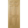 FD30 Fire Door, Regency 6 Panel Oak Door - No Raised Mouldings - 1/2 Hour Fire Rated - Prefinished