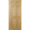 FD30 Fire Door, Regency 6 Panel Oak Door - No Raised Mouldings - 1/2 Hour Fire Rated - Prefinished