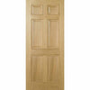 Top Mounted Black Sliding Track & Door - Regency 6 Panel Oak Door - Prefinished
