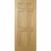 Single Sliding Door & Track - Regency 6 Panel Oak Door - Prefinished