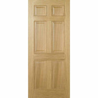 Double Sliding Door & Track - Regency 6 Panel Oak Doors - Prefinished