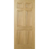 Top Mounted Black Sliding Track & Double Door - Regency 6 Panel Oak Doors - Prefinished
