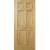 Top Mounted Black Sliding Track & Double Door - Regency 6 Panel Oak Doors - Prefinished