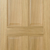 FD30 Fire Door, Regency 6 Panel Oak Door - No Raised Mouldings - 1/2 Hour Fire Rated - Prefinished