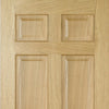 FD30 Fire Door, Regency 6 Panel Oak Door - No Raised Mouldings - 1/2 Hour Fire Rated - Prefinished