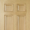 FD30 Fire Door, Regency 6 Panel Oak Door - No Raised Mouldings - 1/2 Hour Fire Rated - Prefinished