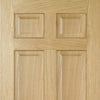 Top Mounted Black Sliding Track & Door - Regency 6 Panel Oak Door - Prefinished