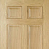 Single Sliding Door & Track - Regency 6 Panel Oak Door - Prefinished