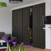 Three Sliding Maximal Wardrobe Doors & Frame Kit - Regency 4 Panel Smoked Oak Door - Prefinished