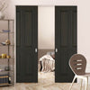 Regency 4 Panel Smoked Oak Absolute Evokit Double Pocket Door - Prefinished