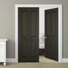 Regency 4 Panel Smoked Oak Internal Door Pair - 30 Minute Fire Rated - Prefinished