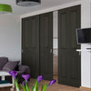 Pass-Easi Three Sliding Doors and Frame Kit - Regency 4 Panel Smoked Oak Door - Prefinished