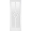 Reims Diamond Single Evokit Pocket Door - Clear Bevelled Glass - White Primed