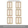 Room Divider - Reims Diamond 5 Panel Oak Clear Bevelled Glass Prefinished Door with Single Side
