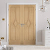 Reims Diamond 5 Panel Oak Internal Door Pair - Prefinished