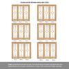 Room Divider - Reims Diamond 5 Panel Oak Clear Bevelled Glass Prefinished Double Doors with Single Side